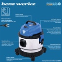 Vacuum Cleaner 15L Mesin Vakum Sedot Debu Wet & Dry BZ 7115 Benz Werkz