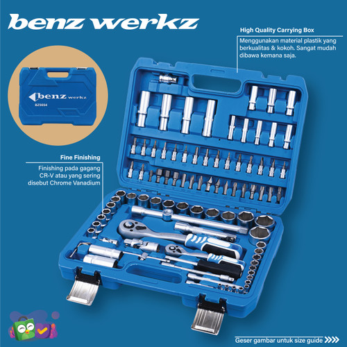 Kunci Socket Set 94PCS 72 Teeth Handle / Kunci Sok / Shock
