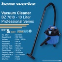 Vacuum Cleaner 10L Mesin Vakum Sedot Debu Wet & Dry BZ 7010 Benz Werkz