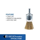 Sikat Kawat Kuning 25 mm Shank 1/4 inch Crimped End Brush Benz Werkz
