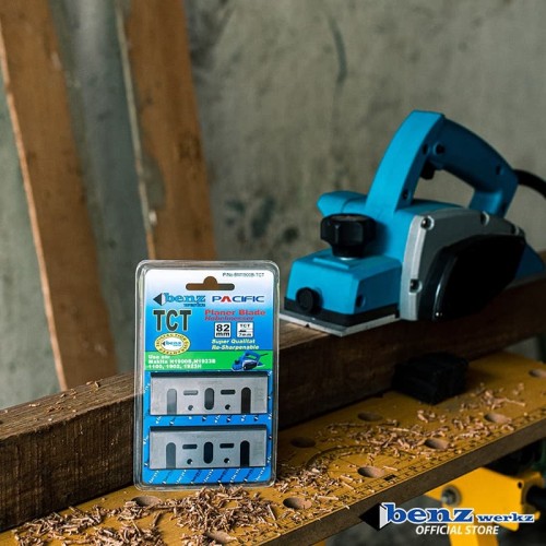 [2Pcs] Mata Pisau Mesin Serut 82mm TCT Asah / Planer Blade by BENZ