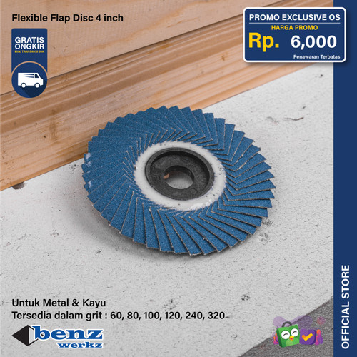 Amplas Susun / Flexible Flap Disc 4 inch 72 Flap Stainless Benz Werkz