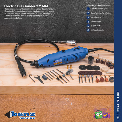 Mesin Gerinda Botol 3.2 mm / Mesin Bor Tuner / Die Grinder Benz Werkz