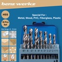 Mata Bor HSS Set 19 Pcs / Mata Bor Besi / Drill Bits Set Benz Werkz