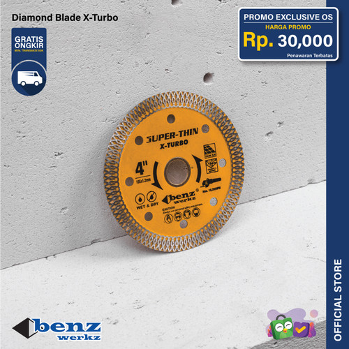 Mata Potong Keramik 1.2 mm 4 inch Basah Kering X-Turbo Benz Werkz