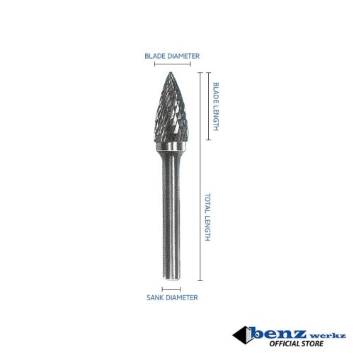 GX06113 Mata Tuner 6 mm / Tungsten Rotary Files Burr Benz Werkz