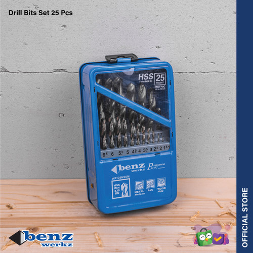 Mata Bor HSS Set 25 Pcs / Mata Bor Besi / Drill Bits Set Benz Werkz