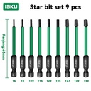 ISKU mata obeng set hex 8pcs & torx dalam 9pcs magnetic– kepala obeng untuk baut hexagon & torx, kuat dan tahan lama