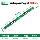 ISKU Spirit Level Waterpass Magnet Bahan paduan aluminium Ukuran 30 40 50 60 80 100CM