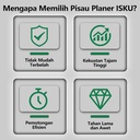 ISKU Mata Pisau Planer HSS 82mm - Pisau Mesin Serut Kayu Jointer untuk Ketam/Sugu/Mesin Pasah | Material Tahan Lama