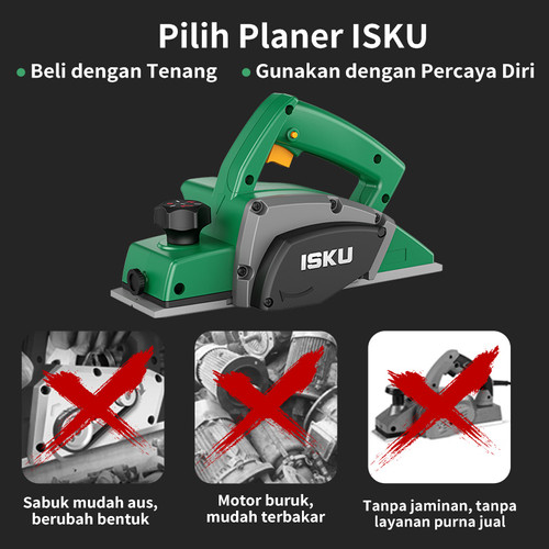 ISKU Mesin Ketam Listrik 450W/Mesin Serut Kayu Elektrik/Electric  Planer Machine/Ketam Kayu Anti Slip Grip