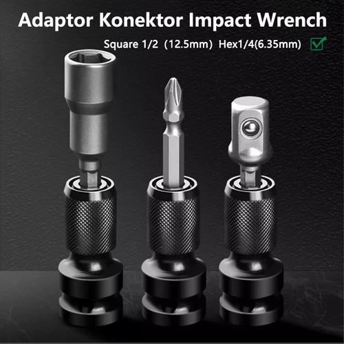 ISKU konektor mata obeng adapter impact wrench 1/2 inch ke 1/4 inch magnetic telescopic