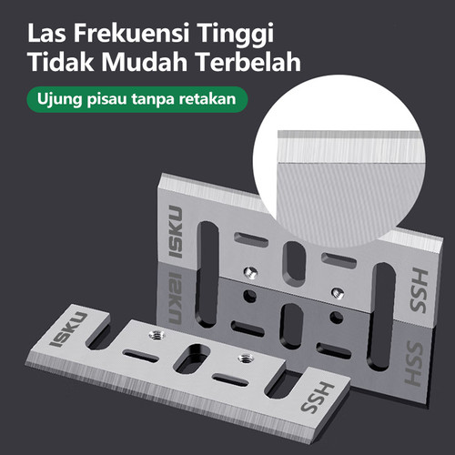 ISKU Mata Pisau Planer HSS 82mm - Pisau Mesin Serut Kayu Jointer untuk Ketam/Sugu/Mesin Pasah | Material Tahan Lama
