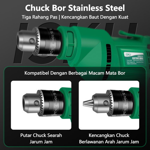 ISKU Mesin Bor electric drill bolak Set 700W 220V Dan Mesin Gerinda Tangan 850W 220V