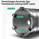 ISKU Mata Bor hole saw beton lubang tembok beton/hollow core saw beton/pelubang beton tembok pipa drill bit perkakas alat pertukangan 40mm+220mm