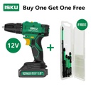 ISKU Lithium Mulitifungsi 21V 2000mAh Battery Cordless Drill Set Torsi