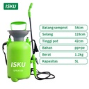 ISKU semprotan air tanaman manual/pressure sprayer 5liter/semprotan sprayer hama/alat semprot tanaman/semprotan pompa penyiram tanaman/alat semprotan