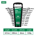 ISKU kunci ring pas set 11 pcs Chrome Vanadium Combination Wrench 8-24