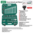 ISKU tool kit set alat kunci shock sok set 51pcs kunci ring 9pcs8-19mm