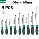 ISKU obeng set 9 pcs 75-200mm Minus screwdriver set tip magnetik