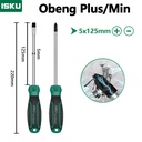 ISKU obeng set 2pcs 5*100 mm plus minus screwdriver set tip magnetik