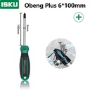 ISKU obeng plus 6*100 mm magnet /obeng set screwdriver sets perkakas/obeng super kuat chrome vanadium cocok untuk elektronik dan peralatan rumah tangga