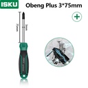 ISKU obeng plus 3*75 mm magnet /obeng set screwdriver sets perkakas/obeng super kuat chrome vanadium cocok untuk elektronik dan peralatan rumah tangga