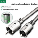 ISKU Mata Bor hole saw beton lubang tembok beton/hollow core saw beton/pelubang beton tembok pipa drill bit perkakas alat pertukangan 30 40 50 60 65 80 90 mm full set