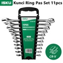 ISKU kunci ring pas set 11 pcs Chrome Vanadium Combination Wrench 8-24
