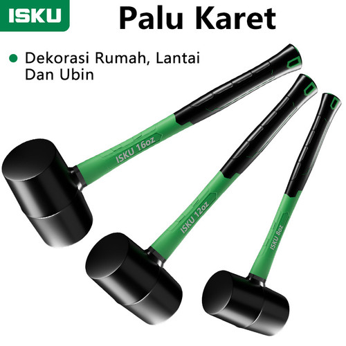 ISKU palu karet Rubber Hammer 8oz 12oz 16oz black mallet rubber