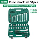 ISKU tool kit set alat kunci shock sok set 51pcs kunci ring 9pcs8-19mm