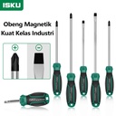 ISKU obeng plus mins magnet 3*75mm 5*75mm 5*100mm 5*125mm 5*150mm 6*100mm 6*125mm 6*150mm 6*200mm 6.3*35mm obeng set screwdriver sets perkakas/obeng super kuat chrome vanadium cocok untuk elektronik dan peralatan rumah tangga
