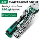 ISKU kunci shock set 12 pcs drive socket 1/2 1/4 inch mata kunci sok