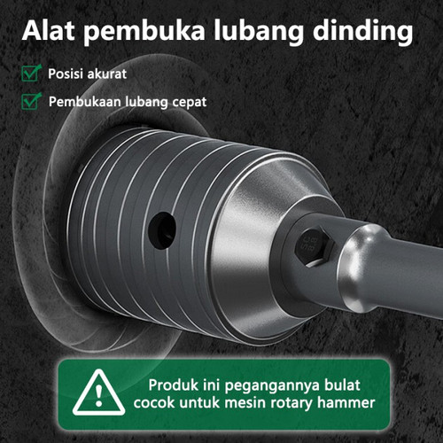 ISKU Mata Bor hole saw beton lubang tembok beton/hollow core saw beton tembok pipa drill bit 30 40 50 60 65 80 90 mm full set 8 pcs