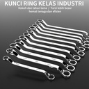 ISKU Kunci ring pas 24x27 mm cermin torx ganda terbuat dari baja chromium vanadium / spanner wrench tahan korosi dan anti-selip