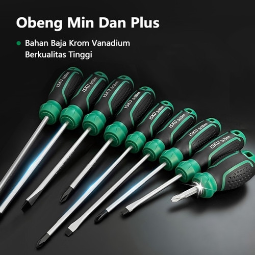ISKU obeng plus 6*150 mm magnet /obeng set screwdriver sets perkakas/obeng super kuat chrome vanadium cocok untuk elektronik dan peralatan rumah tangga