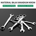 ISKU kunci ring pas rachet 10 mm Besi tahan karat Bahan/ratchet wrench 72gigi/kunci ring pas bolak balik