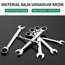 ISKU kunci ring pas rachet 8 mm Besi tahan karat Bahan/ratchet wrench 72gigi/kunci ring pas bolak balik