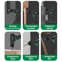 ISKU Lithium Mulitifungsi 21V 2000mAh Battery Cordless Drill Set Torsi