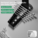 ISKU kunci ring pas set 11 pcs Chrome Vanadium Combination Wrench 8-24