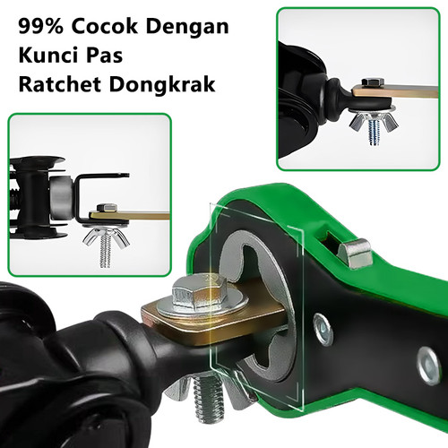 ISKU Kunci Pas Dongkrak Auto Repair Kunci Ratchet Wrench Mobil 340mm