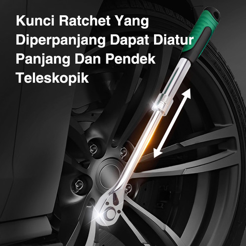 ISKU Kunci Shock pas rachet 1/2 inch 72gigi Wrench ukuran 30-43cm