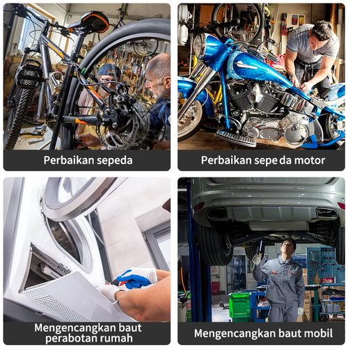 ISKU Kunci ring pas 8x10 10x12 12x14 13x15 14 x17 16x18 17x19 19x21 22x24 dan 24x27 mm cermin torx ganda terbuat dari baja chromium vanadium / spanner wrench tahan korosi dan anti-selip
