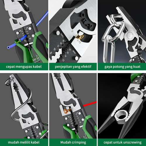 ISKU multifungsi wire cutters tang pemotong tang kawat lancip 9 inch