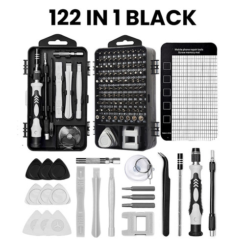 ISKU Obeng Set 122 in 1 hp full set lengkap original/Alat Bongkar HP