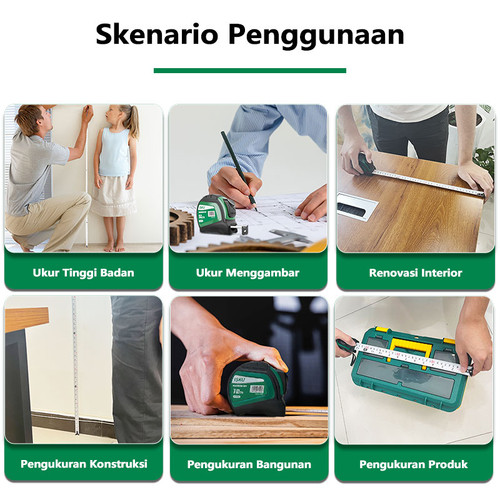 ISKU meteran 7.5m tape measure auto lock meteran tukang karet tahan air alat ukur