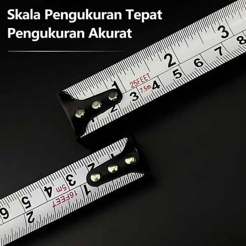 ISKU meteran 5m tape measure auto lock meteran tukang karet tahan air alat ukur