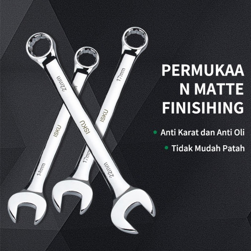 ISKU Kunci ring pas 10 mm bolak balik spanner wrench bahan baja chrome vanadium/plum blossom open end combination wrench