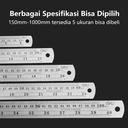 ISKU penggaris baja ukuran 15 30 50 60 100 cm penggaris presisi tinggi untuk pengukuran akurat/stainless steel ruler/penggaris besi