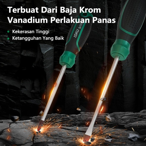 ISKU obeng plus 6*150 mm magnet /obeng set screwdriver sets perkakas/obeng super kuat chrome vanadium cocok untuk elektronik dan peralatan rumah tangga